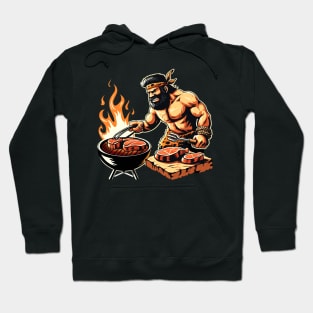 Funny BBQ Caveman Hoodie